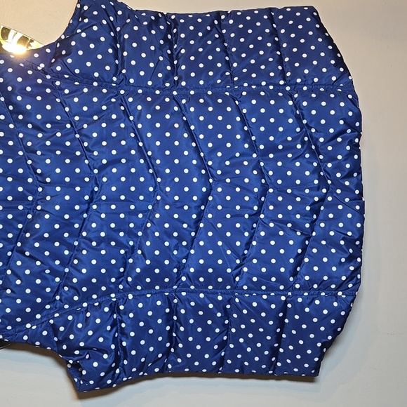 Lands End Down Filled Polka Dot Puffer Pocket Hyper Dry Water Resistant Vest NWT - Picture 8 of 16